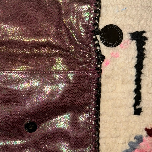 Stella McCartney Snake Skin Texture Crossbody Bag - Purple Metallic - Vintage - Picture 4 of 7